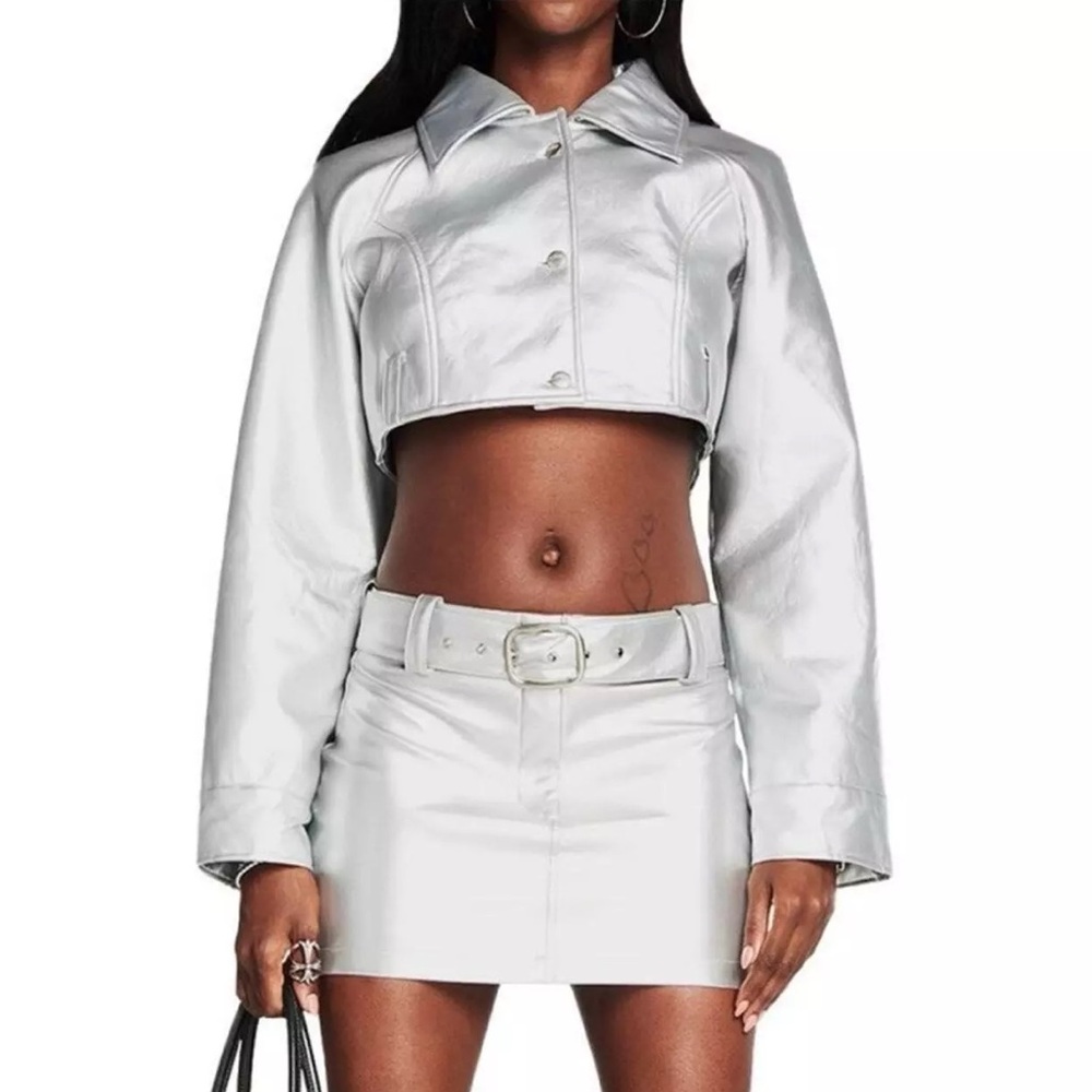 I.AM.GIA Alessandra Silver cropped jacket